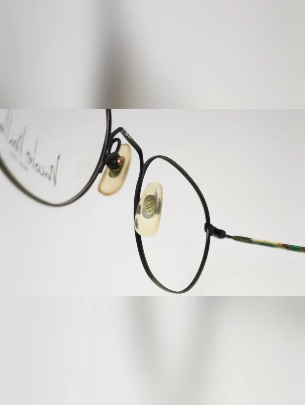 Prozak.Nicole Miller. Best Named Frame Olive Metal Round Eyeglasses.